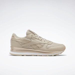 Reebok Classic Leather Turnschuhe Damen - Beige/Rosa Gold/Weiß - DE 163-YKT